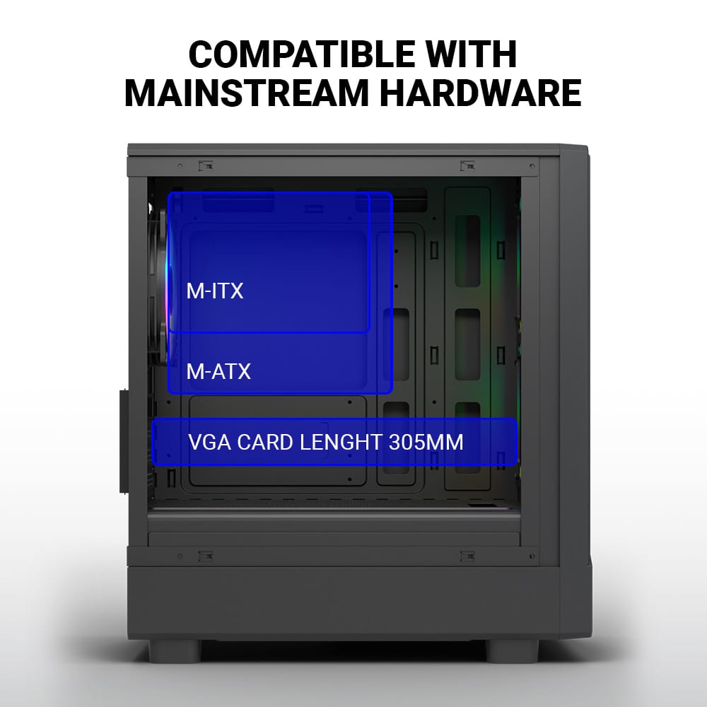 Ant Esports 120 Air Mini Tower M-ATX Case