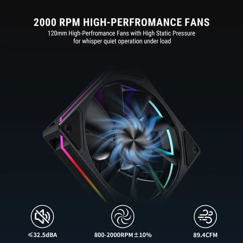 Ant Esports V6 Digital ARGB 120mm CPU Air Cooler with Temperature Display