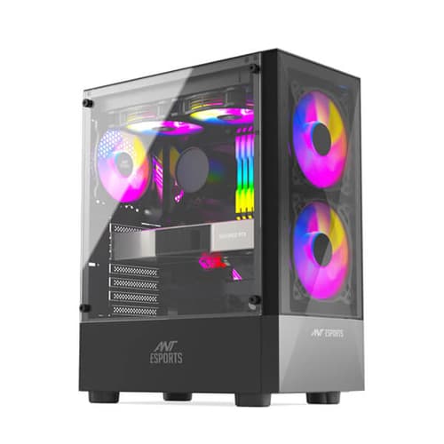 Ant Esports ICE-100 Auto RGB ATX Mid Tower Case With 3 Pre-Installed Fan