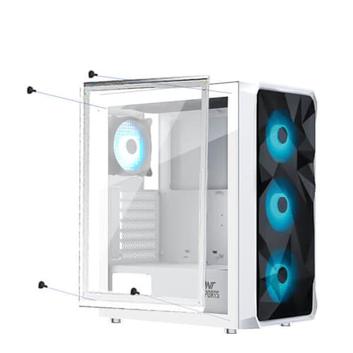 Ant Esports ICE-112 Auto RGB White ATX Mid Tower Case