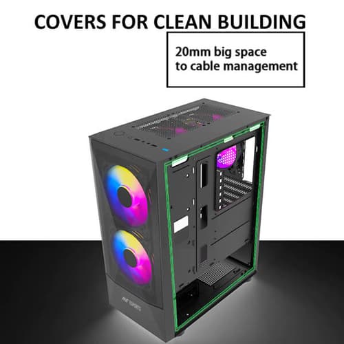 Ant Esports ICE-100 Auto RGB ATX Mid Tower Case With 3 Pre-Installed Fan