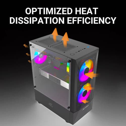 Ant Esports ICE-100 Auto RGB ATX Mid Tower Case With 3 Pre-Installed Fan