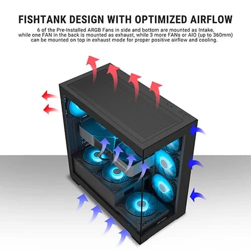 ANT Esports Crystal X7 ARGB ATX Mid Tower Case