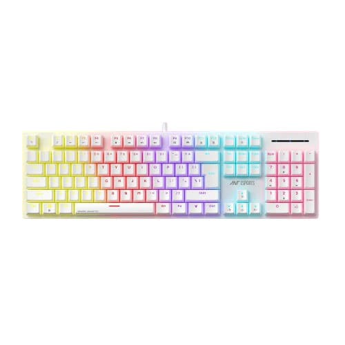 Ant Esports MK3400 Pro V3 White Mechanical Gaming Keyboard with Red Switches