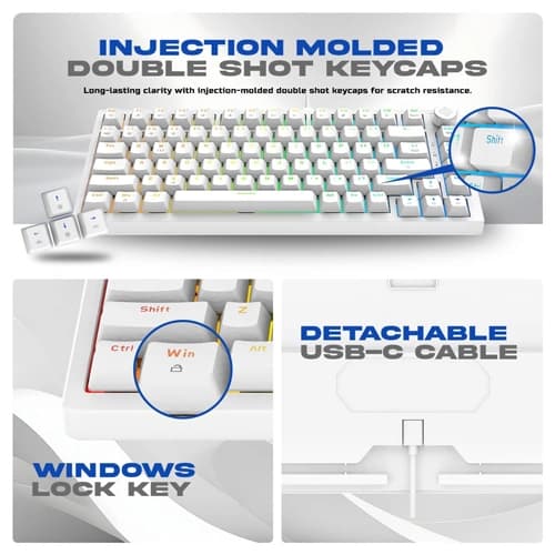 Cosmic Byte CB-GK-42 Phantom TKL Gasket White Mechanical RGB Keyboard with Red Switches