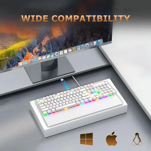 Ant Esports MK4100 RGB White Keyboard with Brown Switches