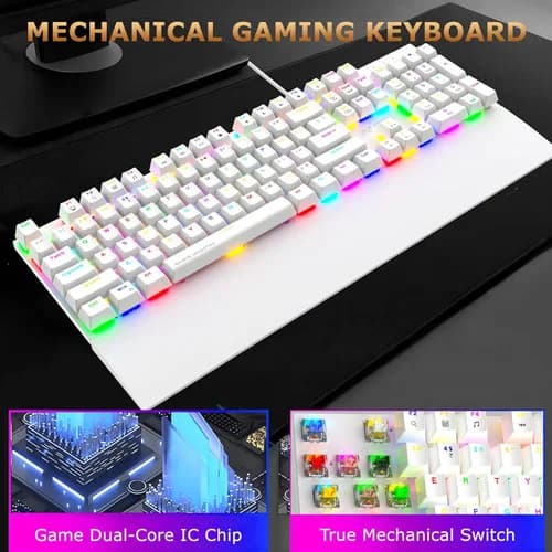 Ant Esports MK4100 RGB White Keyboard with Brown Switches